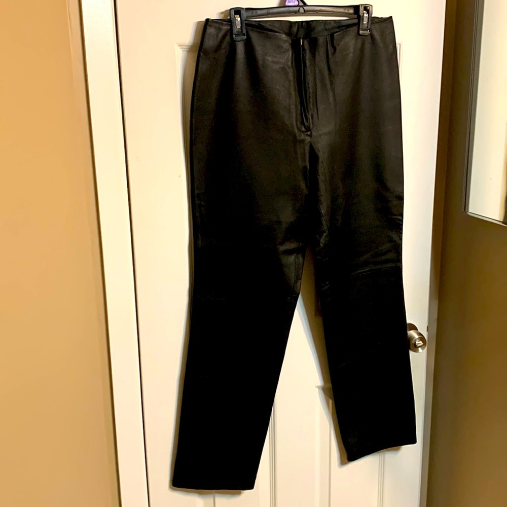 Newport News Easy Style 100% leather pants.